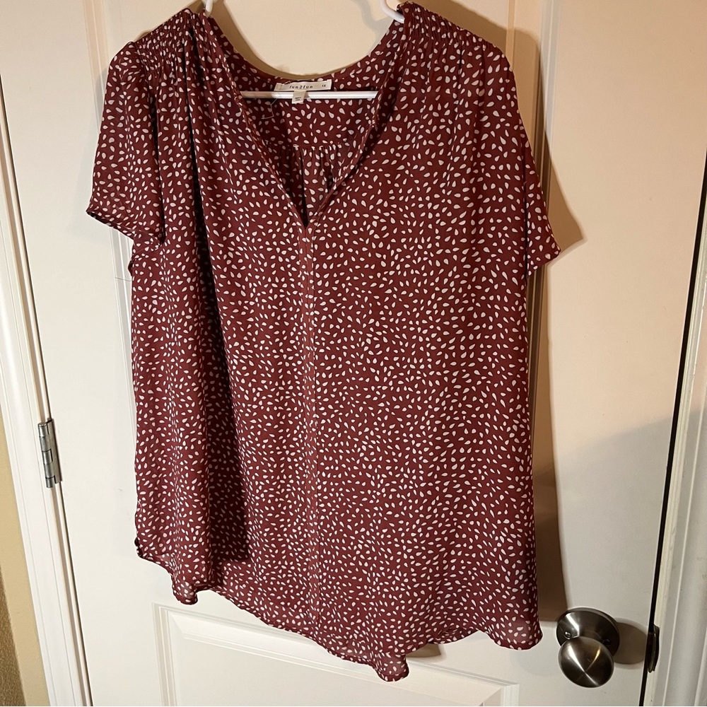 Fun 2 Fun V Neck Blouse